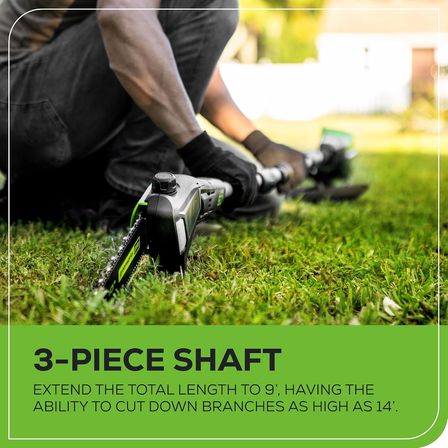 Greenworks 60V 10' Brushless Cordless Pole Saw, 14.5 Ft. Reach, 2.0Ah Battery & Charger