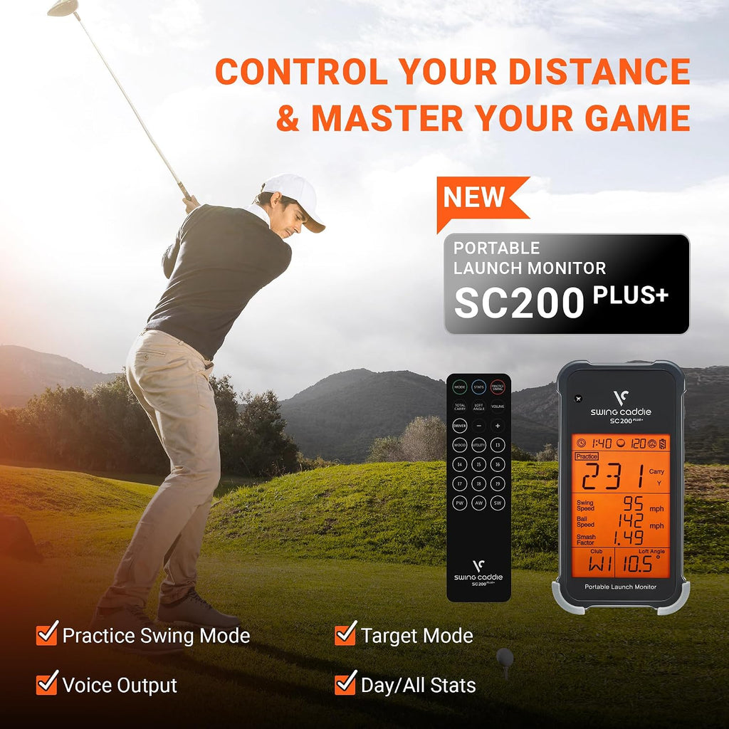 Voice Caddie Portable Golf Launch Monitor and Swing Analyzer with Real-Time Shot Data Tracking | Ideal Golf Swing Trainer/Training Equipment for Indoor & Outdoor | Up to 20 Hours Battery Life