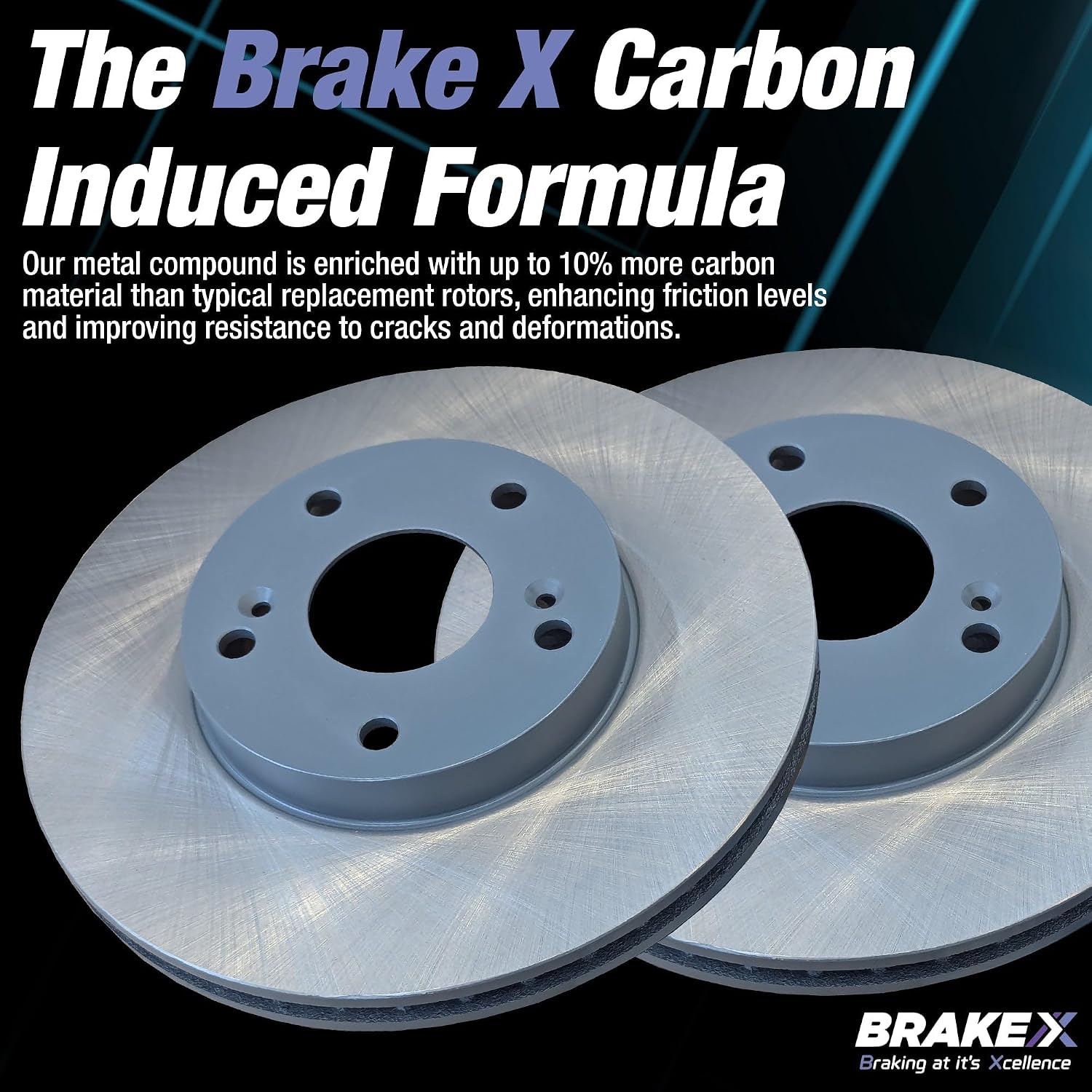 Brake X Front Brake Rotors Kit replacement for 2014-2015 BMW 428i Gran Coupe | ARES Semi Coated Rotors