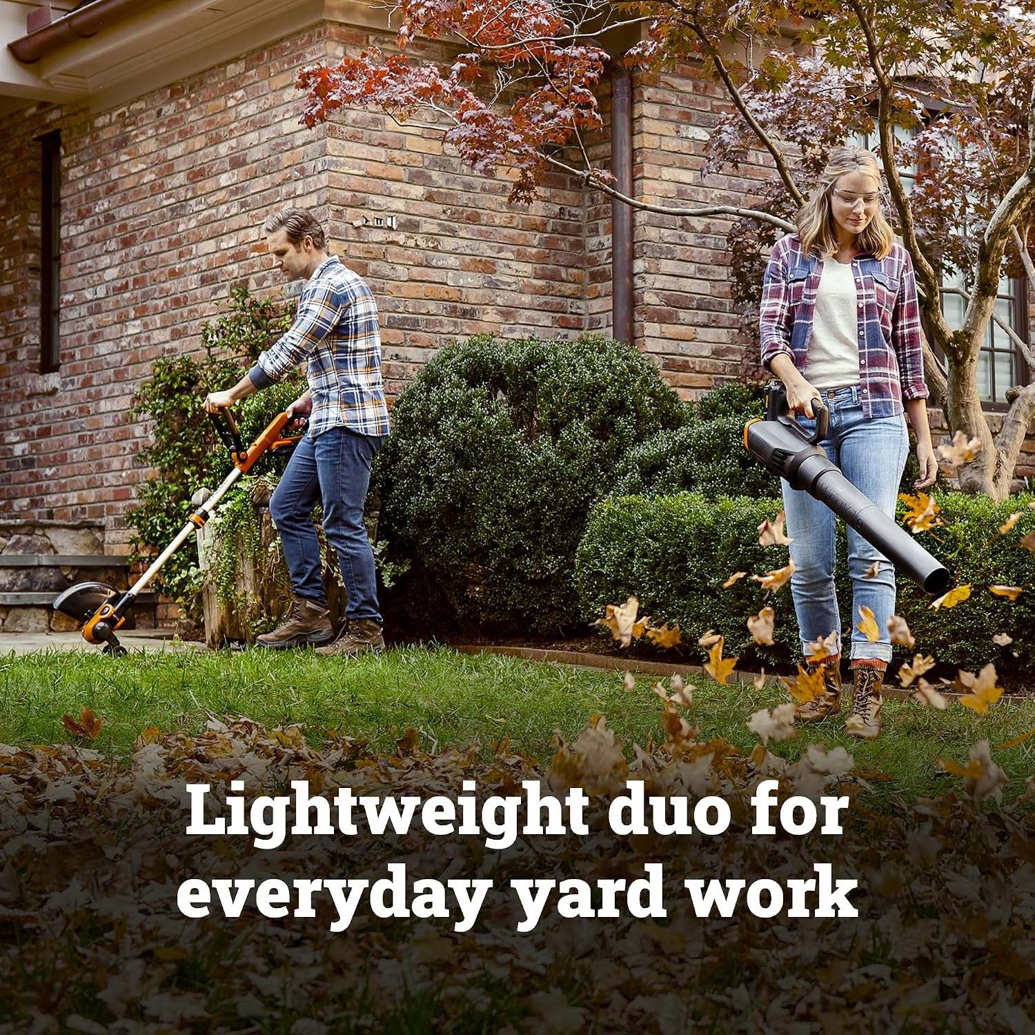 WORX 20V 12'' Cordless String Trimmer & 360 CFM Leaf Blower Combo, 2 Batteries & Charger Included, WG929