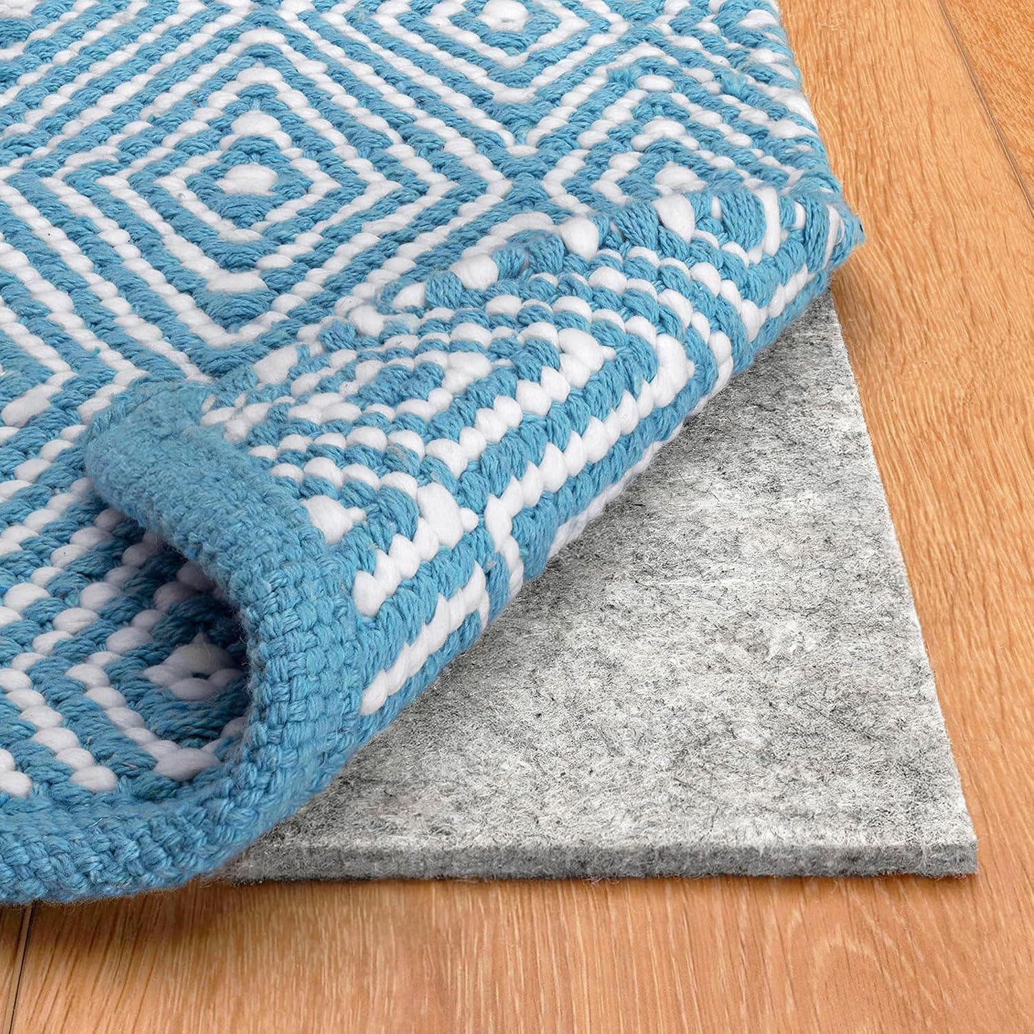 RUGPADUSA, 5'3' x 7'6', 100% Felt Rug Pad (1/2' Thick), Safe for All Floors, Low-VOC, Made in the USA, 2-Year Warranty