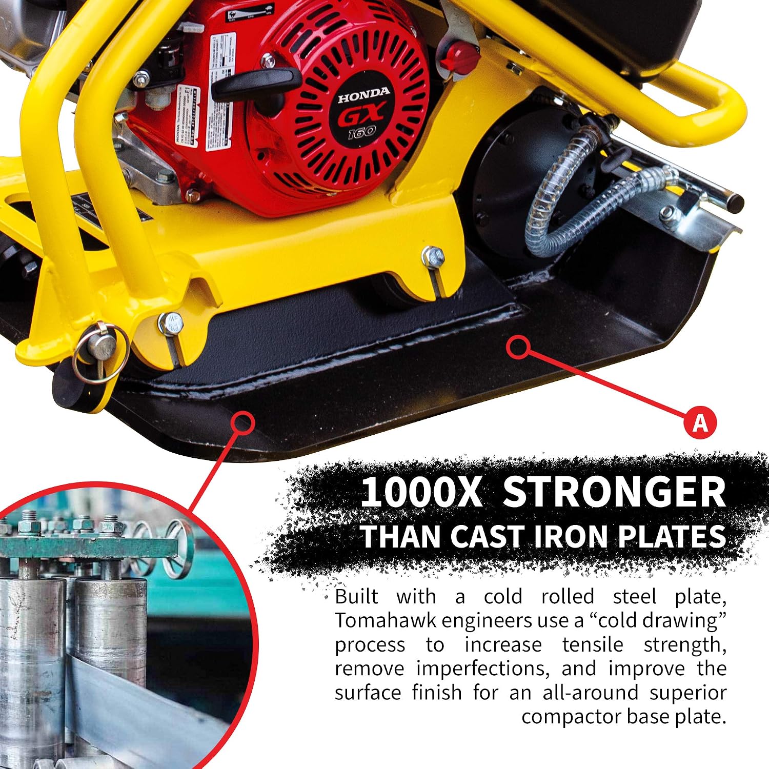 5.5 HP Honda Engine Forward Plate Compactor Walk Behind Vibratory Dirt Asphalt Soil Plate Compactor (Compactor + Pad)