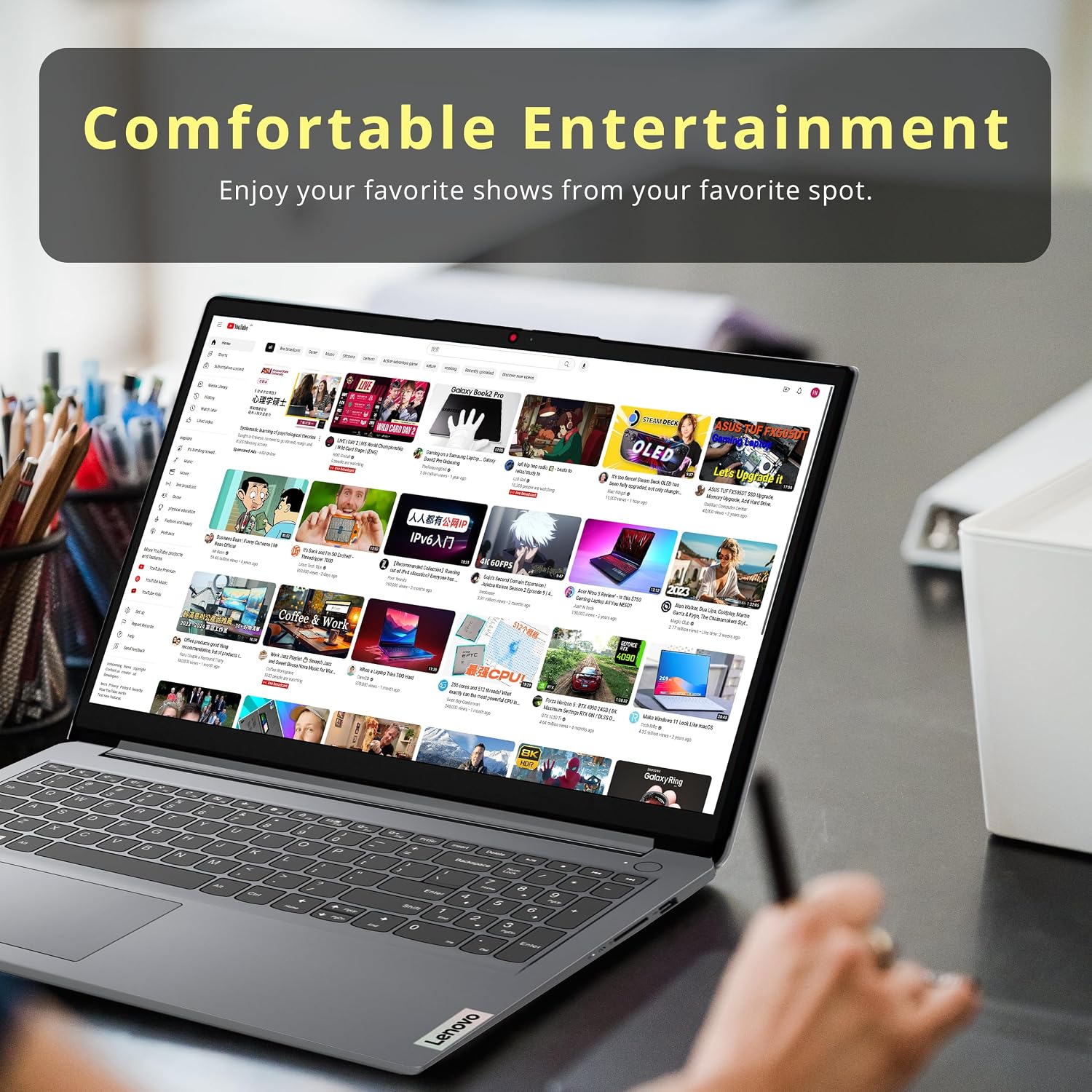 Lenovo Ideapad 1i 15.6' FHD Touchscreen Laptop, Intel i3 1215U, 16GB RAM, 1.16TB Storage(1TB SSD+160GB Docking Station Set), Intel UHD Graphics, Full Size Keyboard, Win11 Pro, Gray