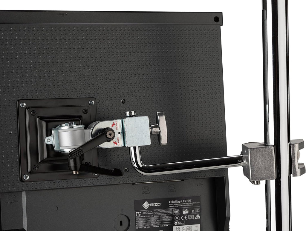 Kupo Monitor Arm, Heavy Duty VESA Mount with Baby Receiver for Displays up to 17.6lb on Light Stands in Photography and Video Production (KG010412)