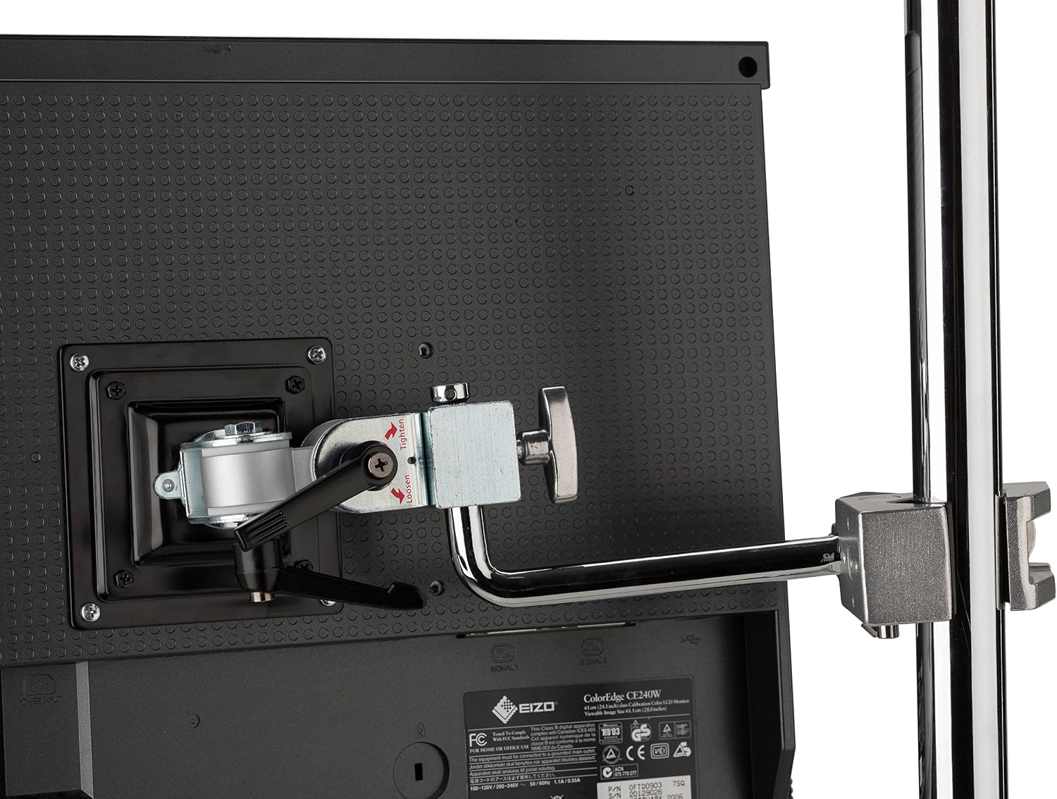Kupo Monitor Arm, Heavy Duty VESA Mount with Baby Receiver for Displays up to 17.6lb on Light Stands in Photography and Video Production (KG010412)
