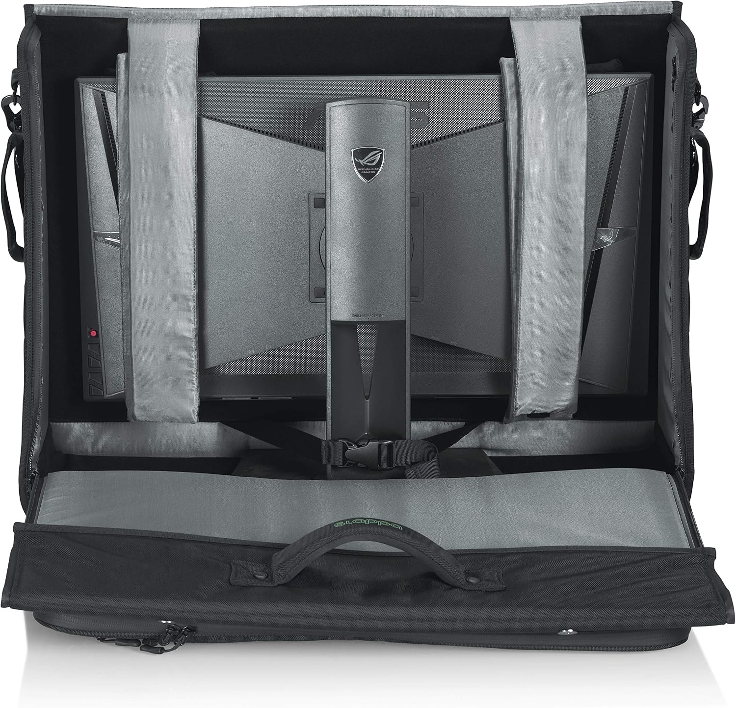 Slappa Gaming Monitor Tote Bag with Water Resistant Zippers and Adjustable Carry Strap; Fits 24'-28' Monitors (SL-MONITOR-TOTE)