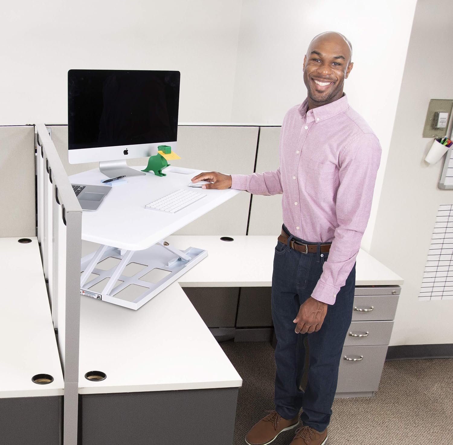 Stand Steady X-Elite Pro | Premier Corner Standing Desk Converter | Extra Large 40 Inch Sit to Stand Workstation | Height Adjustable for Cubicles and L-Shaped Desks (27.25' L x 39.25' W)