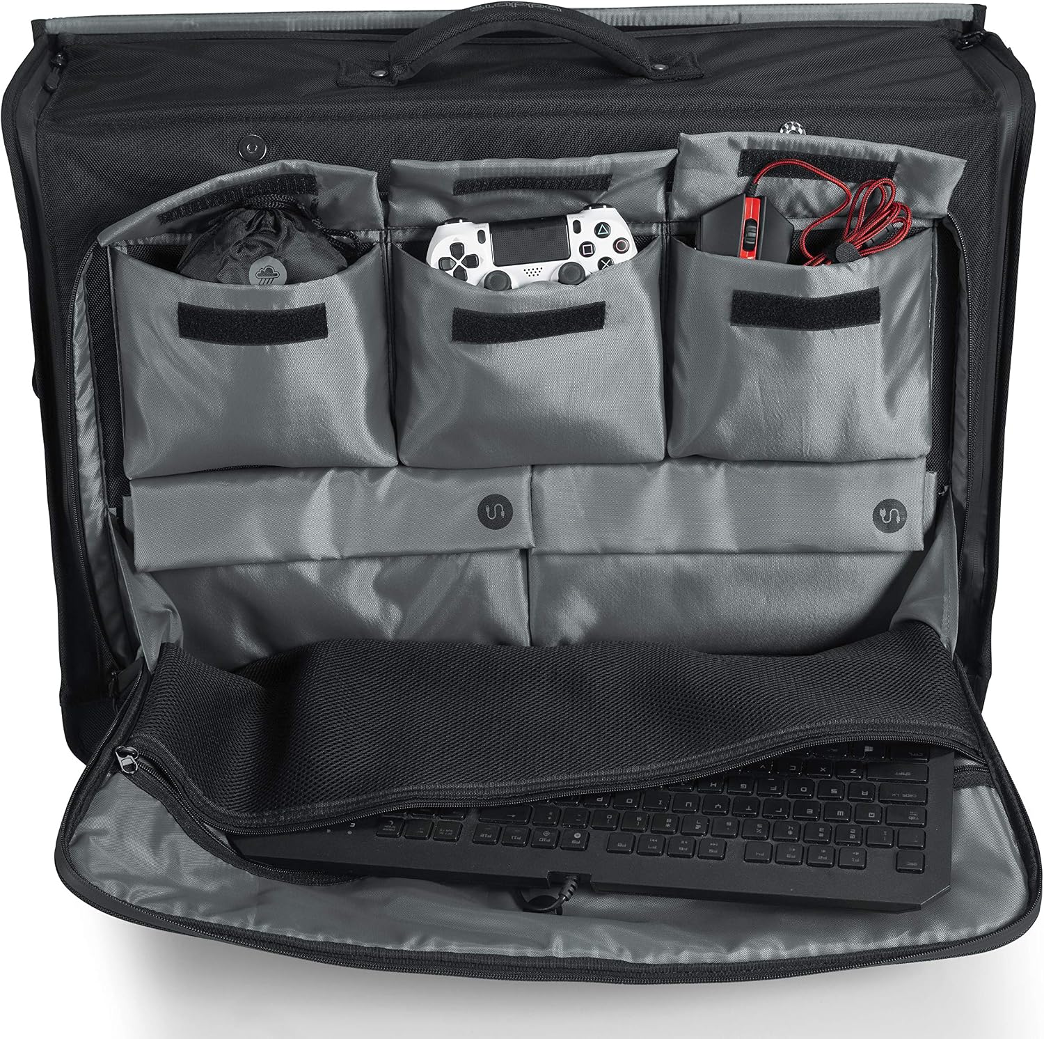 Slappa Gaming Monitor Tote Bag with Water Resistant Zippers and Adjustable Carry Strap; Fits 24'-28' Monitors (SL-MONITOR-TOTE)
